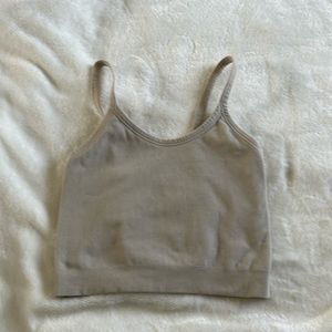 Set Active - Sculptflex Ribbed Crop Tank - Size S - Color Taupe